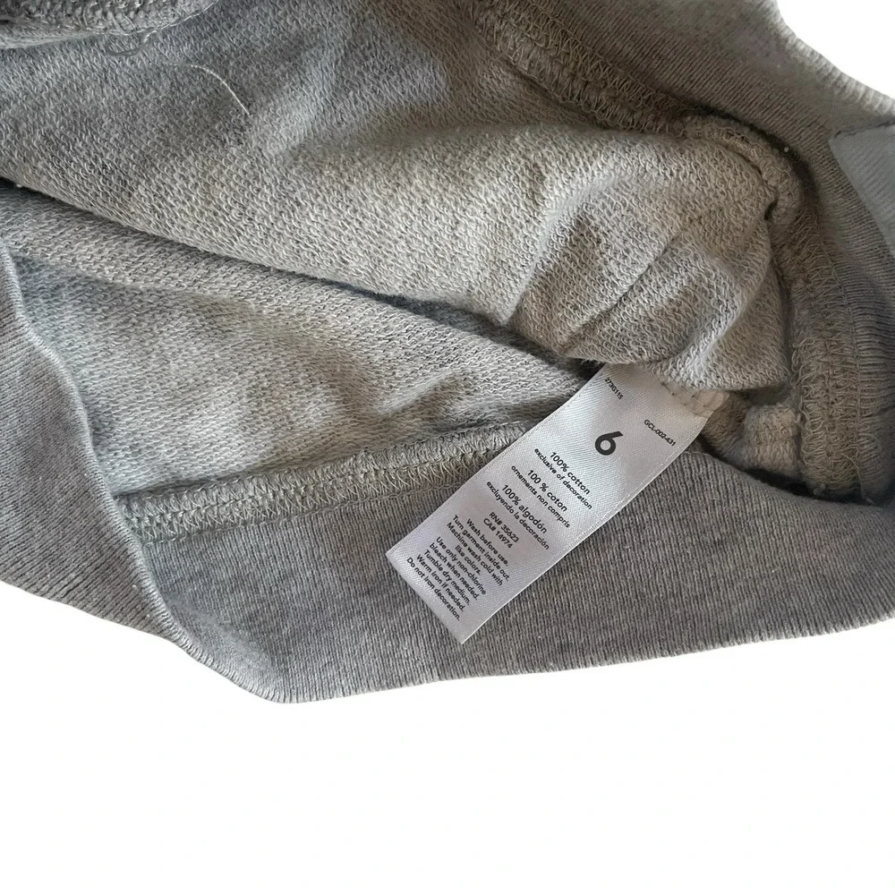 Carter's Girl's Size 6 Floral Shirt Gray 100% Cotton Kangaroo Pocket Terry